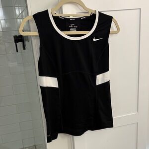 Nike Tennis Women's Black Tank Top with White Accents